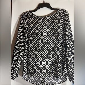 NWT Jane and Delancey Monochrome Geometric Blouse